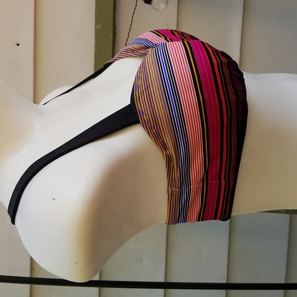 ATHLETA Pura Sport Bra Swim Bright Capri Stripe 36 B/C - Picture 3 of 7